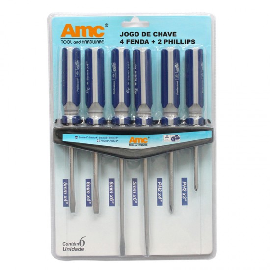 AM-21058 6PC Screwdriver set CRV