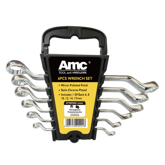 AM-17075 6pcs double ring wrench in clamp packing